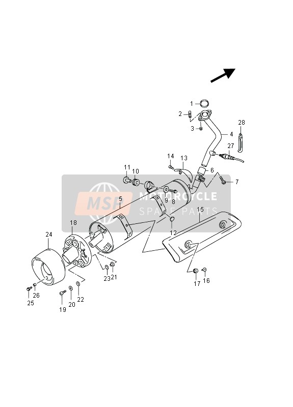 Suzuki UH125(Z)(ZE) BURGMAN 2013 Geluiddemper (UH125G P19) voor een 2013 Suzuki UH125(Z)(ZE) BURGMAN